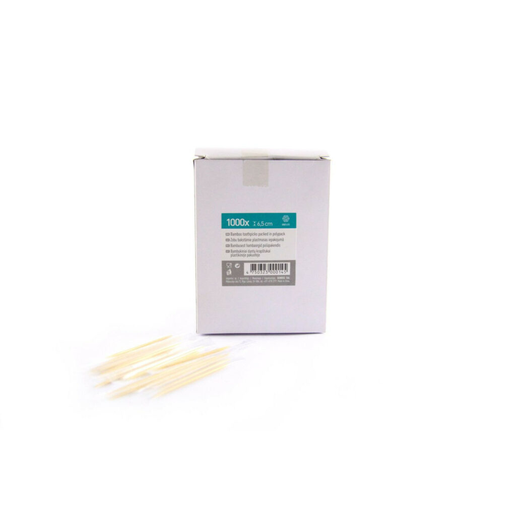 Zobu bakstāmie plastmasas iepakojumā 6.5cm 1000gb