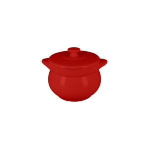 Trauciņš ar vāku CHEFS FUSION ø10.6cm h-7.5cm 450ml sarkans