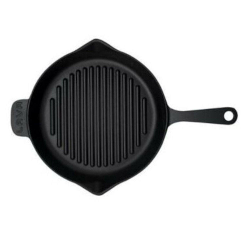 Grillpanna čuguna LAVA ROUND ø28cm 2.10L melna matēta