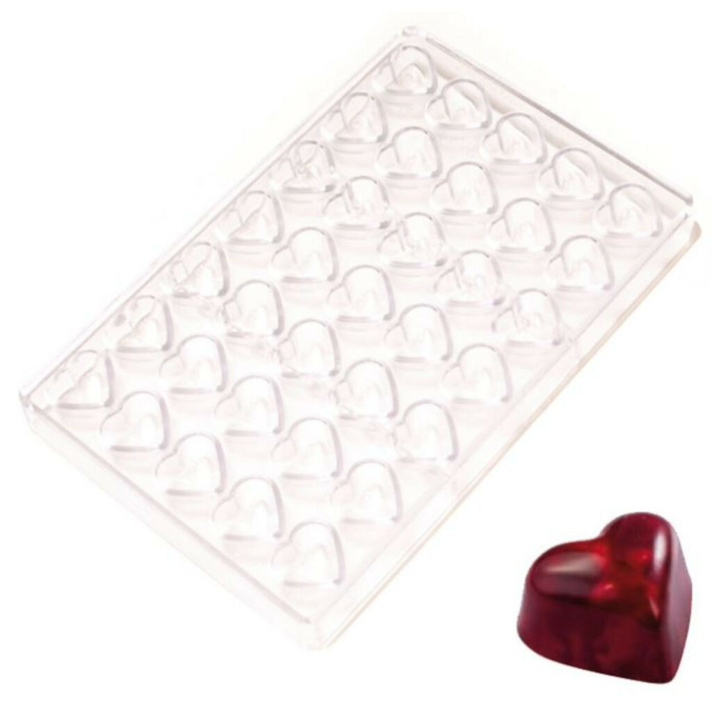 Šokolādes forma polikarbonāta 30.5x28 h-16.5mm 35x8g HEART