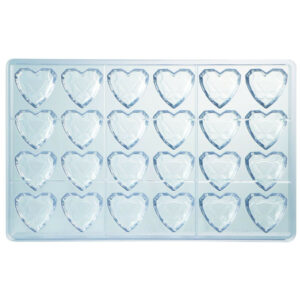 Šokolādes forma polikarbonāta 33x33 h-15mm 24x10g DIAMOND HEART