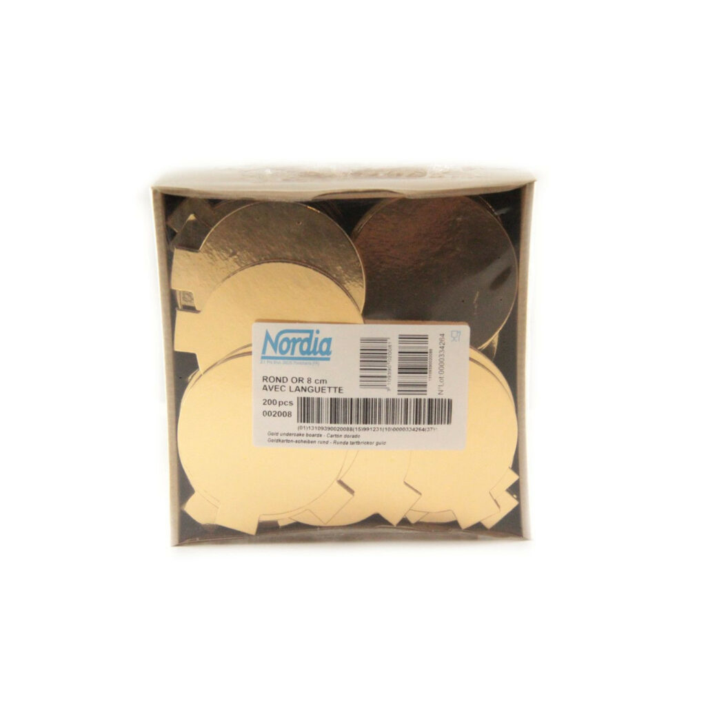 Paliktņi papīra ar rokturi ø8cm 200gb zelta krāsa