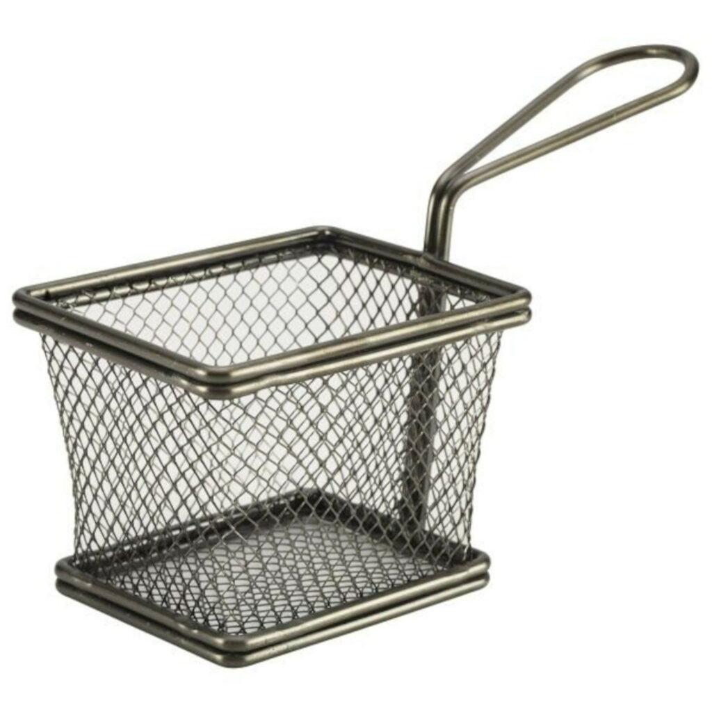 Grozs fri kartupeļiem metāla 10x8x7.5cm melns