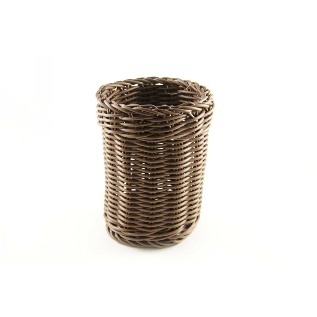 Groziņš galda piederumiem plastmasas ø12cm h-15cm brūns
