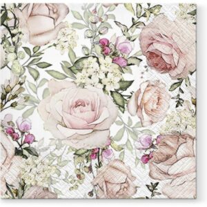 SALVETES 33x33CM, GORGEOUS ROSES, Paw Decor Collection