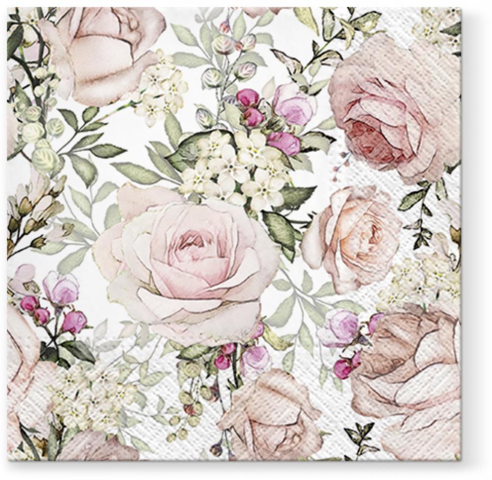 SALVETES 33x33CM, GORGEOUS ROSES, Paw Decor Collection