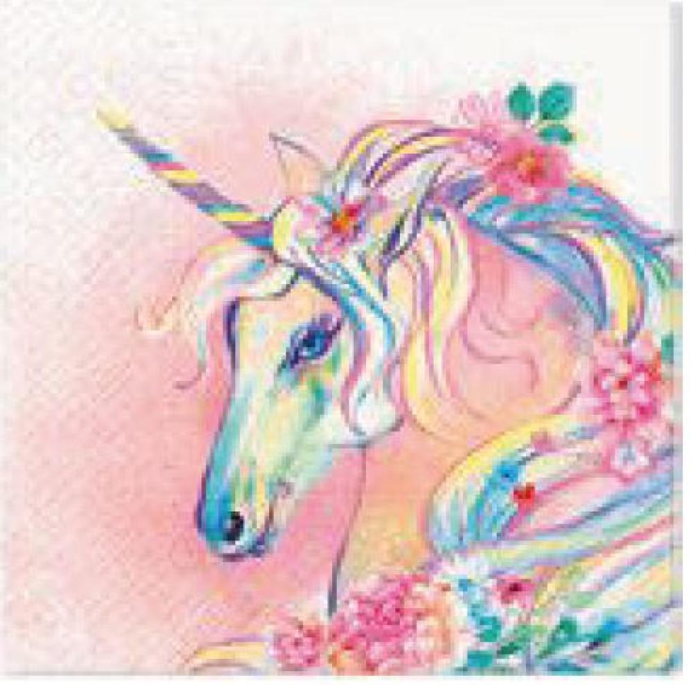 SALVETES 33x33CM, UNICORN FLOWER HEAD, Paw Decor Collection
