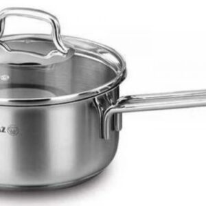 PERLA MĒRCES KATLIŅŠ 16CM, 1.6L, AR STIKLA VĀKU, NER.TĒR., INDUKCIJAI, Korkmaz
