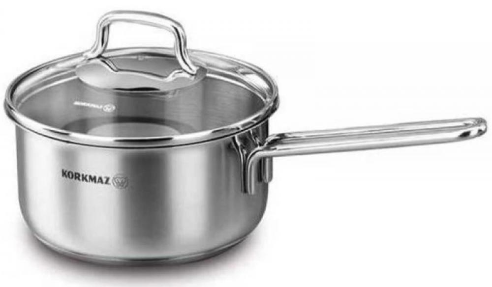 PERLA MĒRCES KATLIŅŠ 16CM, 1.6L, AR STIKLA VĀKU, NER.TĒR., INDUKCIJAI, Korkmaz