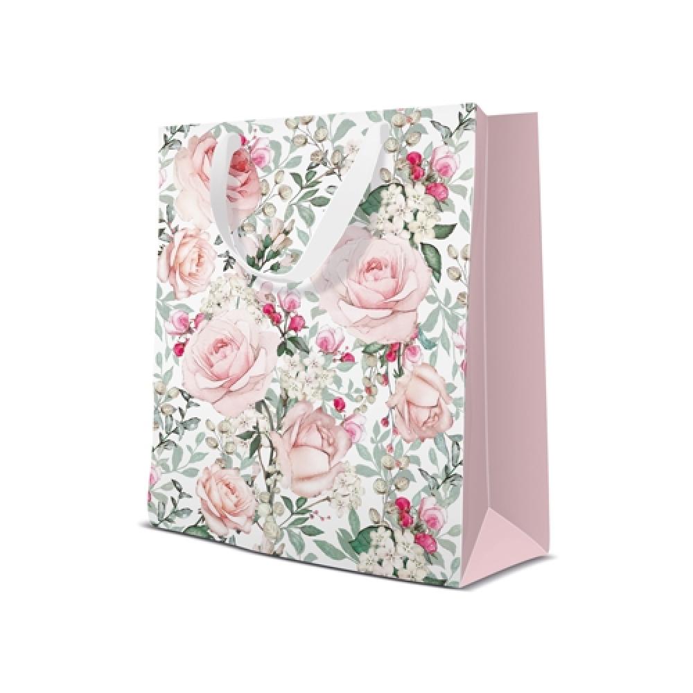 DĀVANU MAISIŅŠ MEDIUM 20x25x10CM, GORGEOUS ROSES, Paw Decor Collection