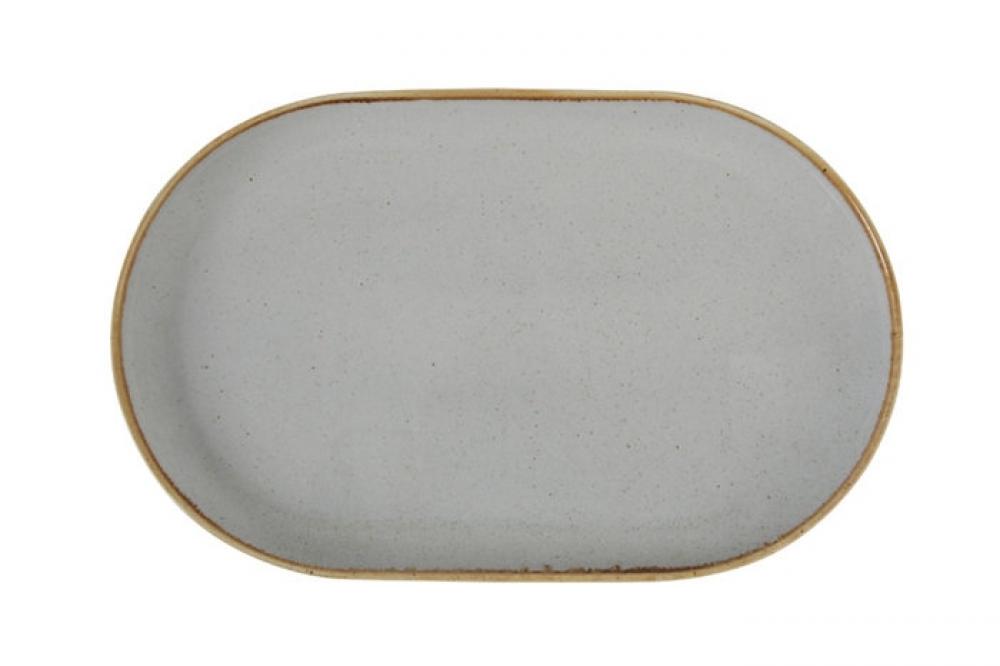 SEASONS pelēks ovāls šķīvis 20x32cm, Porland