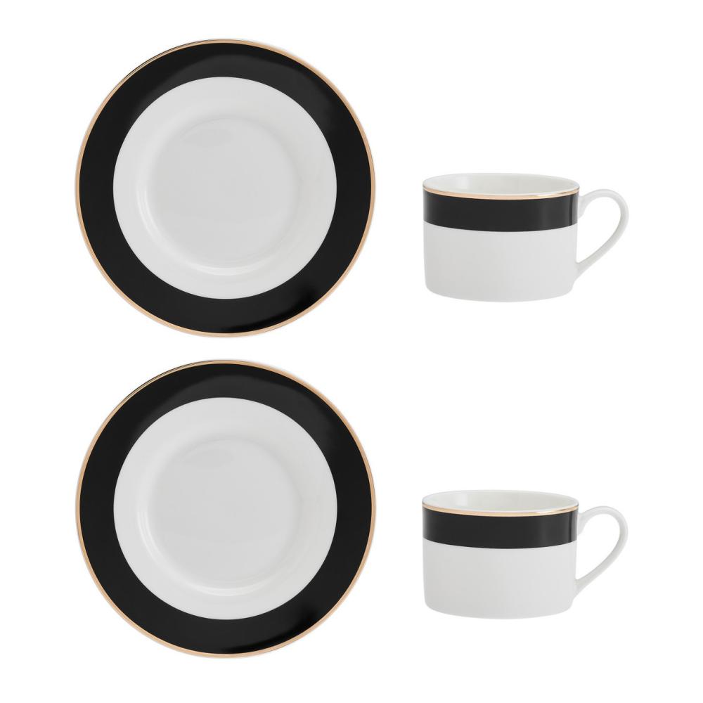 MIKASA LUXE DECO TĒJAS SERVĪZE 2 PERS, TASE 200ML AR APAKŠTASI, PORCELĀNS, Mikasa